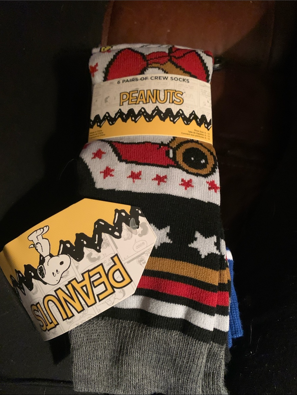 Peanuts Men's Crew Socks - Red, Black, Gray, White, Gold